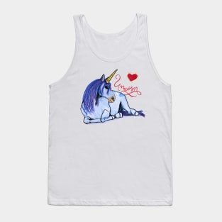 I love unicorns beautiful blue unicornio gift Tank Top